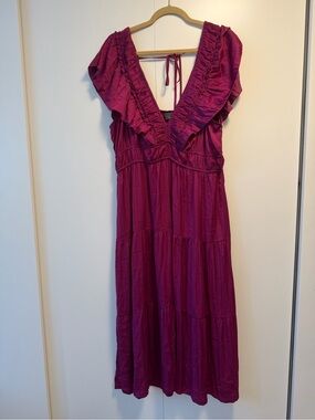 Anthropologie magenta dress